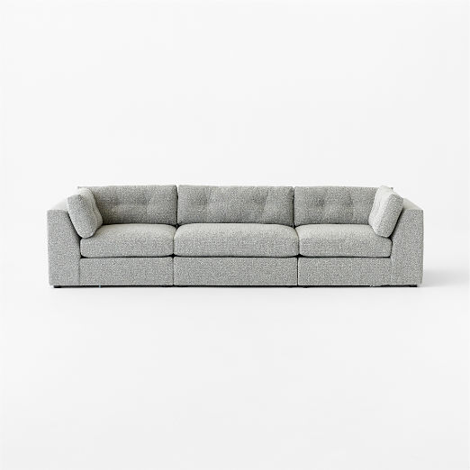 Sohla 3-Piece Grey Boucle Sectional Sofa