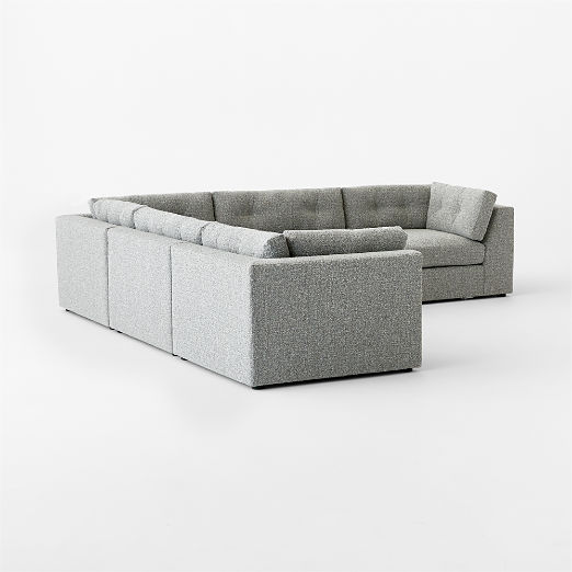 Sohla 5-Piece L-Shaped Grey Boucle Sectional Sofa