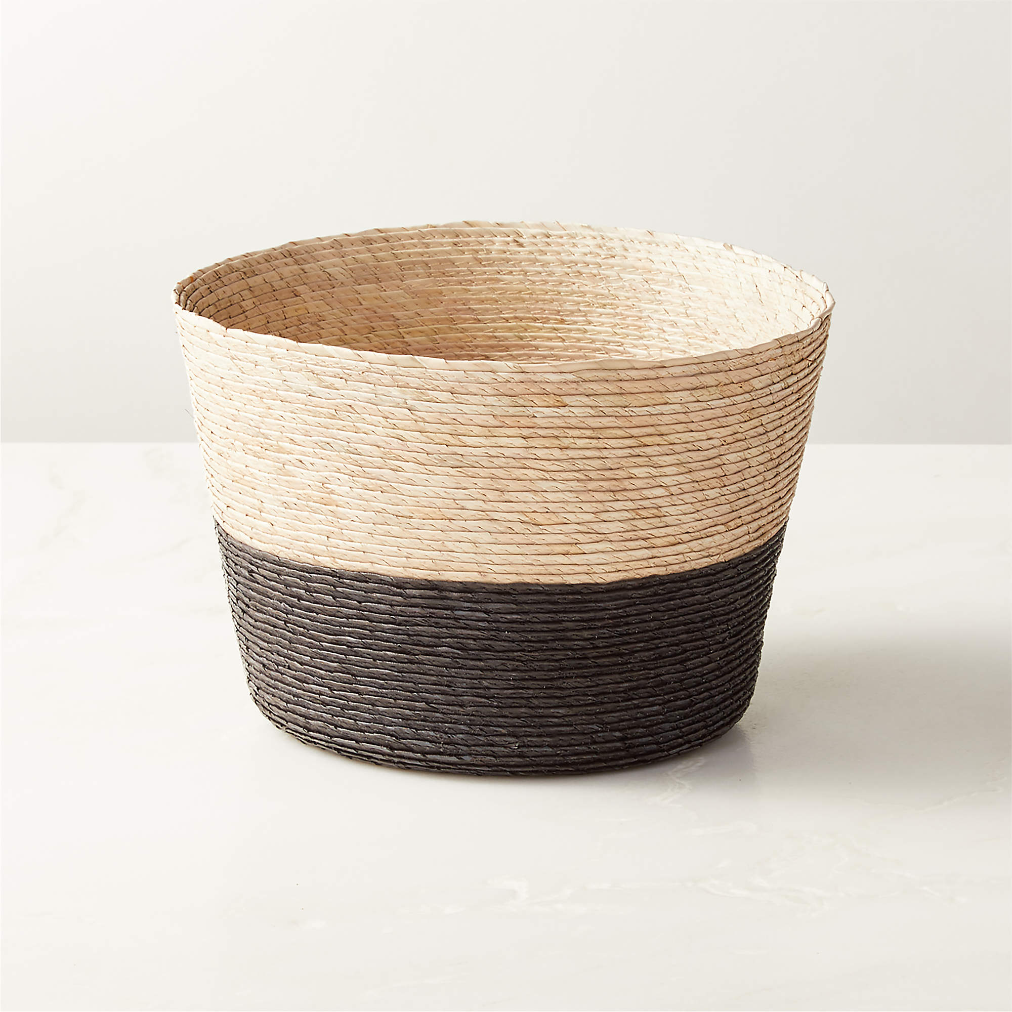 Sol Small Black and Natural Basket + Reviews | CB2