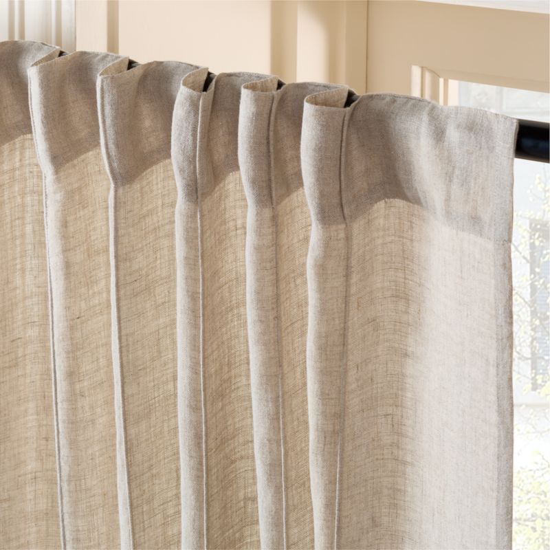 Solana Natural EUROPEAN FLAX™-Certified Window Curtain Panel 48"x96" - image 4 of 6