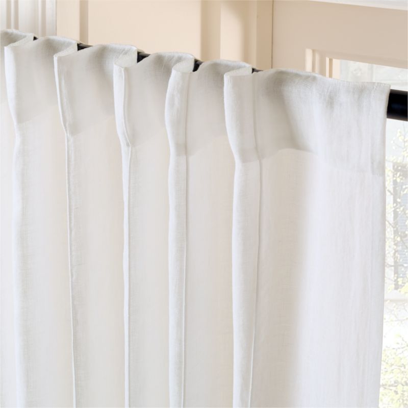 Solana Warm White EUROPEAN FLAX™-Certified Window Curtain Panel 48"x84" - image 4 of 6