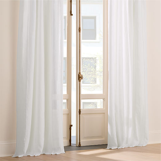 Solana Warm White EUROPEAN FLAX™-Certified Window Curtain Panel 48"x96"