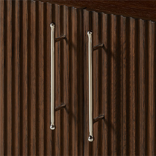 Solero 42" Fluted Dark Oak Wood Standing Bar