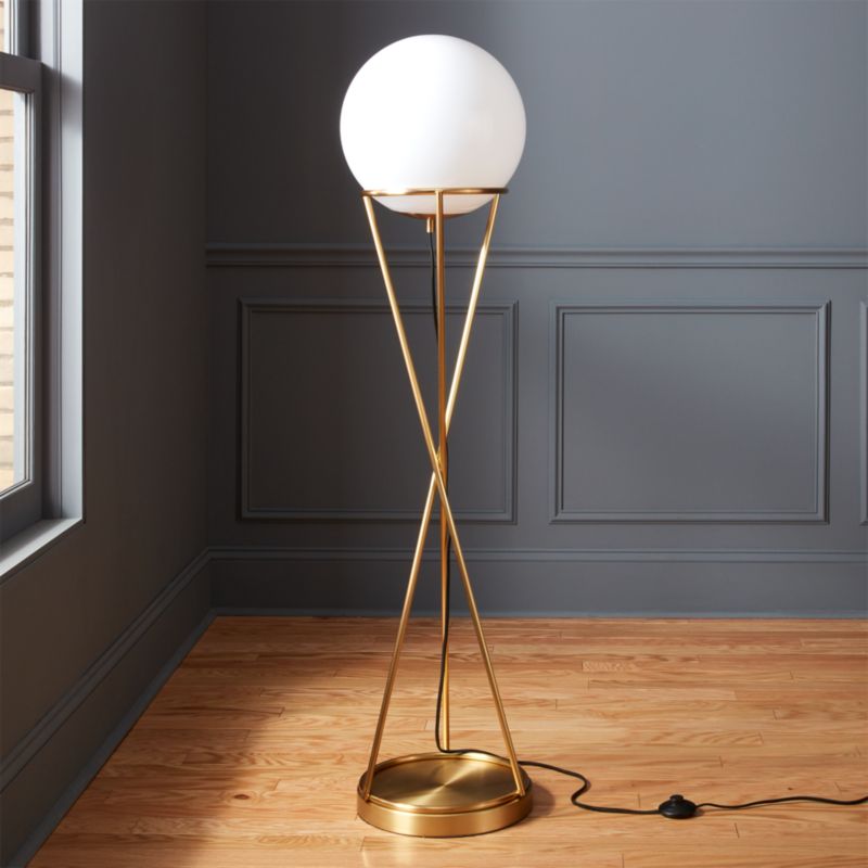 Modern Brass Floor Lamps Cb2 Solis Globe Floor Lamp