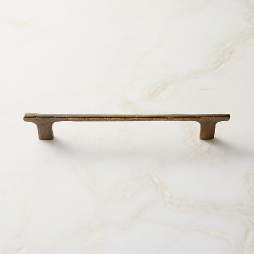 Somerset Unlacquered Antiqued Brass Cabinet Handle 8"