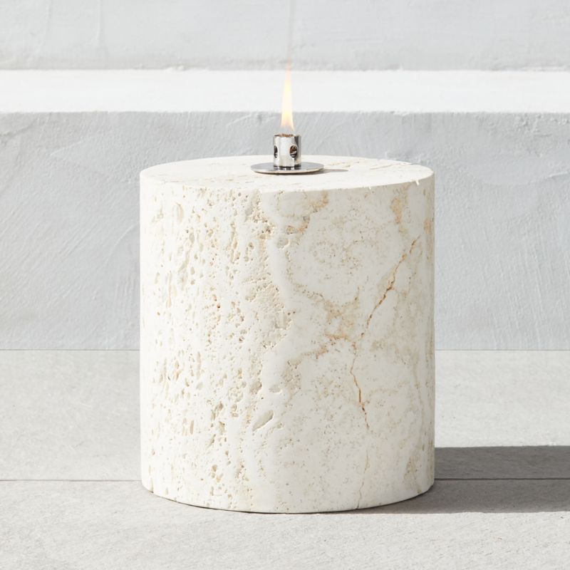 Somerset White Travertine Oil Lamp Large - image 3 of 5