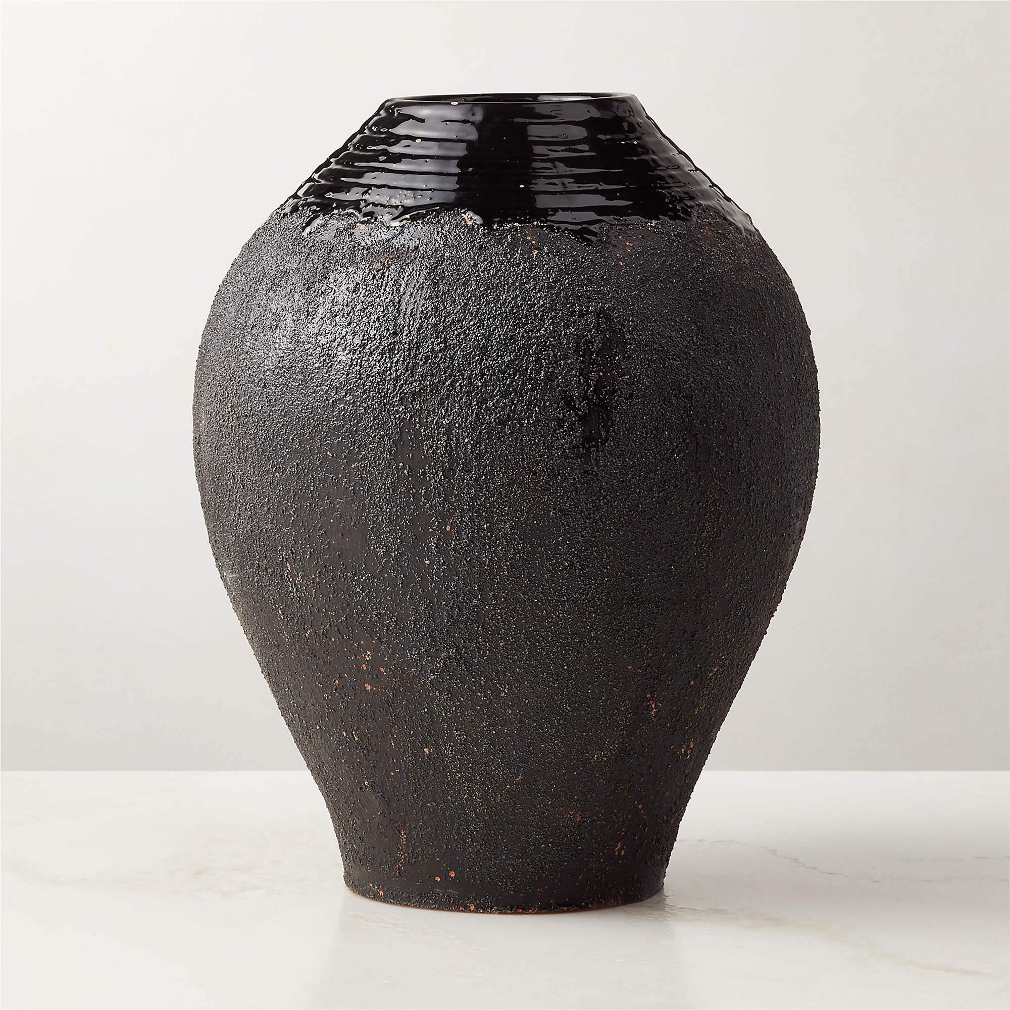 Somova Black Terracotta Vase + Reviews | CB2