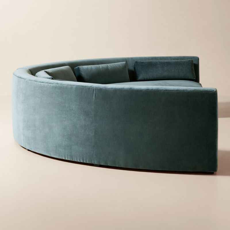 Sonora 2-Piece Curved Blue Performance Velvet Sectional - image 4 of 10