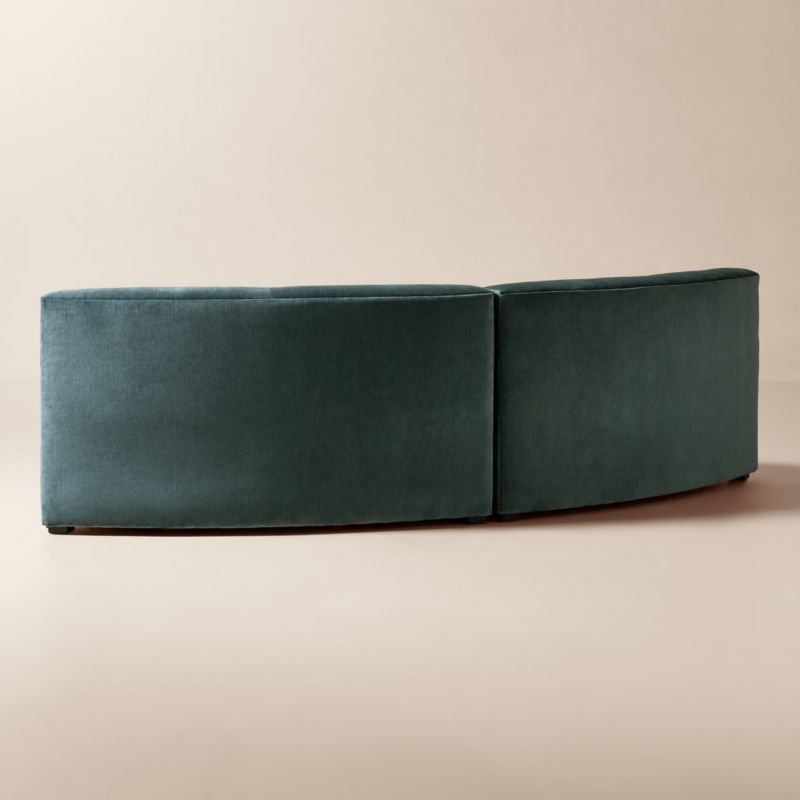 Sonora 2-Piece Curved Blue Performance Velvet Sectional Sofa - image 5 of 10