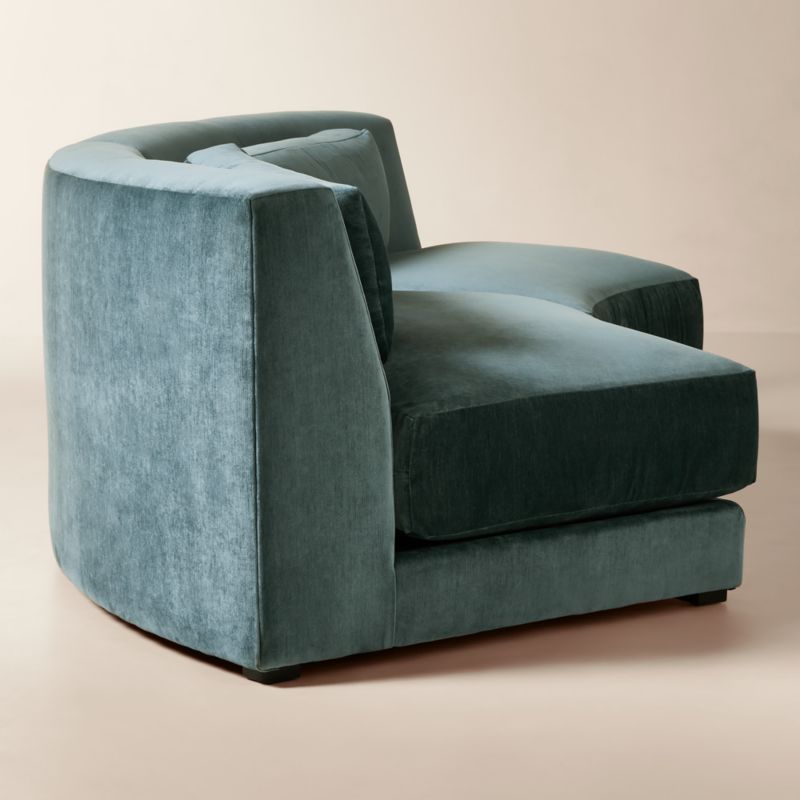 Sonora 2-Piece Curved Blue Performance Velvet Sectional Sofa - image 4 of 10