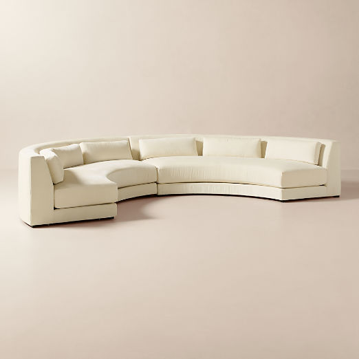Sonora 2-Piece Curved Cream Performance Velvet Sectional
