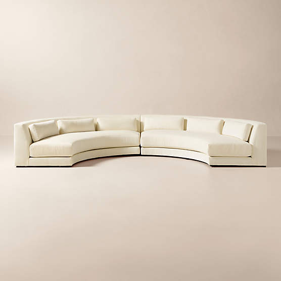 Sonora 2-Piece Curved Cream Performance Velvet Sectional