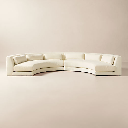 Sonora 2-Piece Curved Cream Performance Velvet Sectional