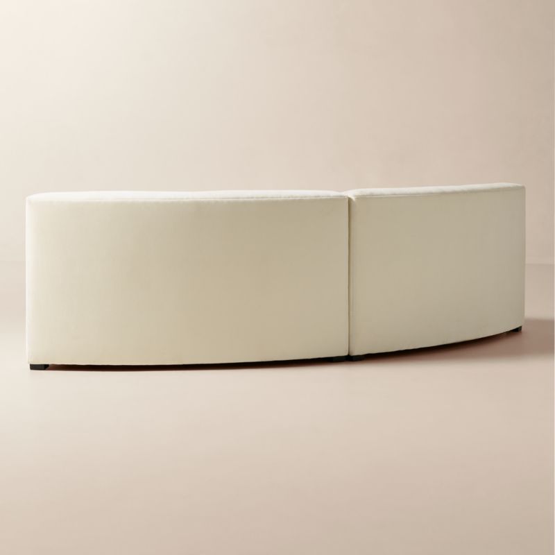 Sonora 2-Piece Curved Cream Performance Velvet Sectional Sofa - image 4 of 8
