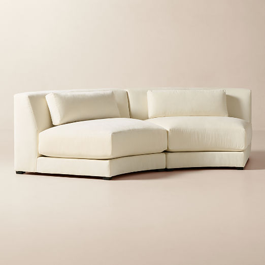 Sonora 2-Piece Curved Cream Performance Velvet Sectional Sofa