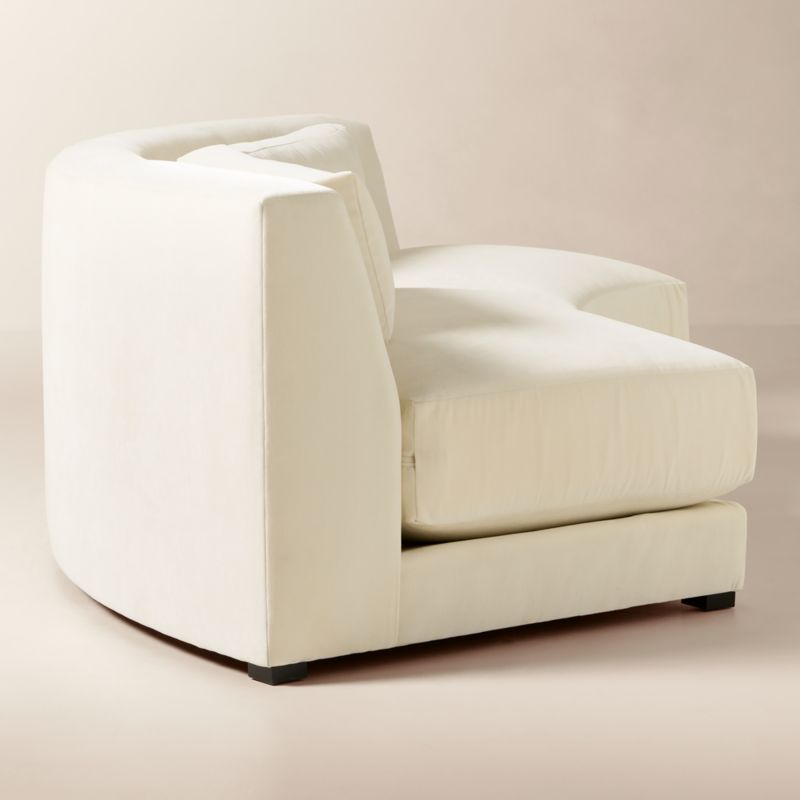 Sonora 2-Piece Curved Cream Performance Velvet Sectional Sofa - image 3 of 8