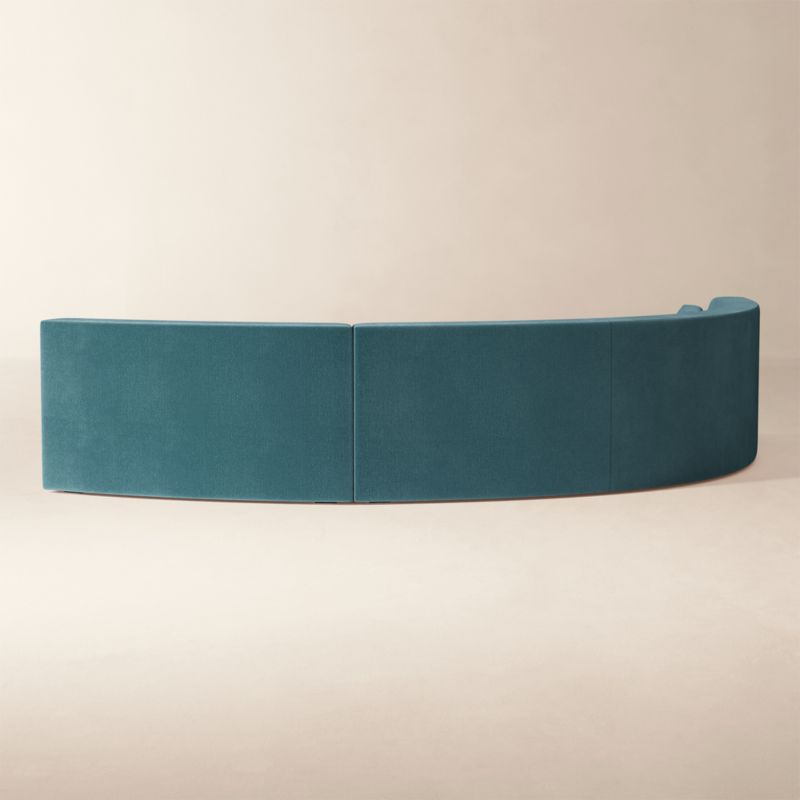 Sonora 2-Piece Bue Performance Velvet Sectional with Sofa - image 5 of 8