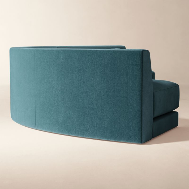 Sonora 2-Piece Bue Performance Velvet Sectional with Sofa - image 4 of 8
