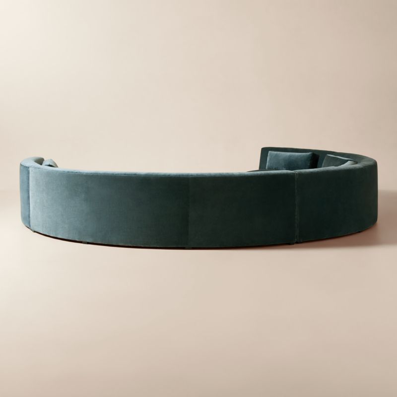 Sonora 4-Piece Curved Blue Performance Velvet Sectional - image 5 of 10