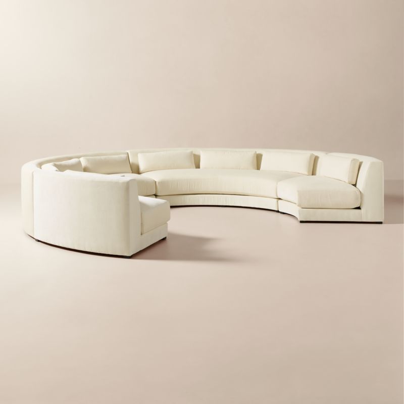 Sonora 4-Piece Curved Cream Performance Velvet Sectional - image 2 of 8