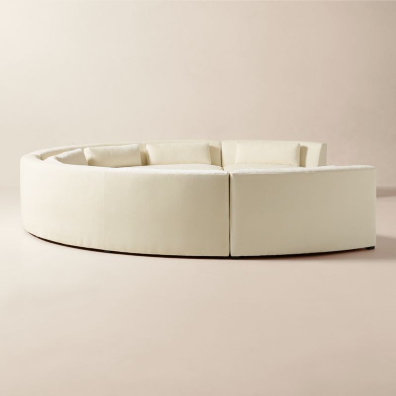 Sonora 4-Piece Curved Cream Performance Velvet Sectional - image 3 of 8