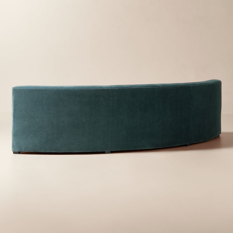 Sonora Blue Performance Velvet Curved Armless Sofa - image 4 of 8
