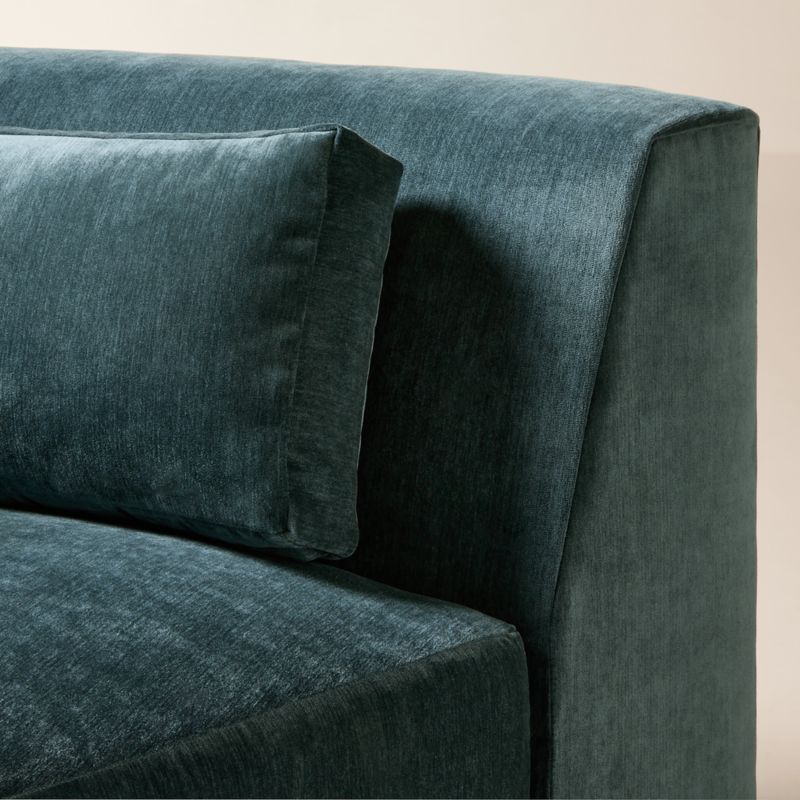 Sonora Blue Performance Velvet Curved Corner Chair - image 6 of 8