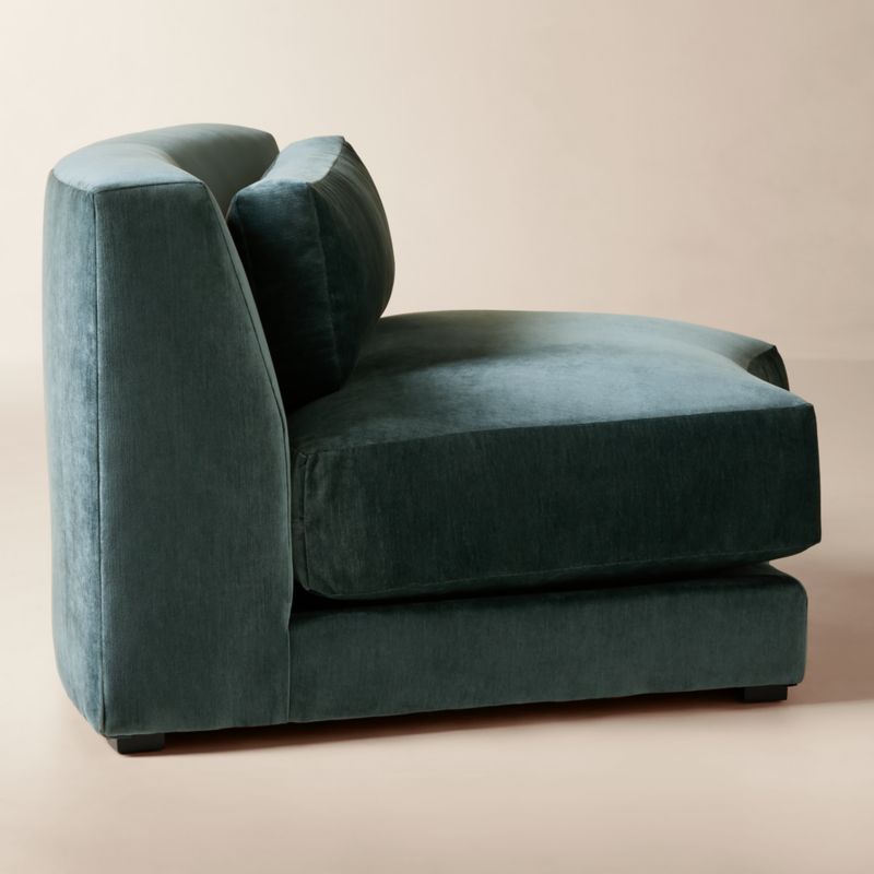 Sonora Blue Performance Velvet Curved Corner Chair - image 3 of 8