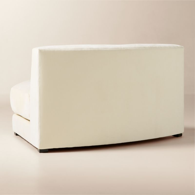 Sonora Curved Cream Performance Velvet Armless Chair - image 4 of 8