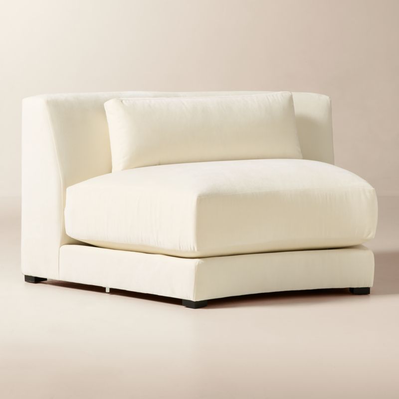 Sonora Curved Cream Performance Velvet Armless Chair - image 2 of 8