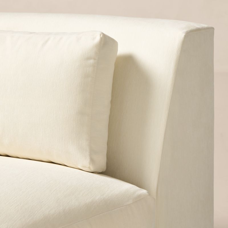 Sonora Curved Cream Performance Velvet Armless Chair - image 6 of 8