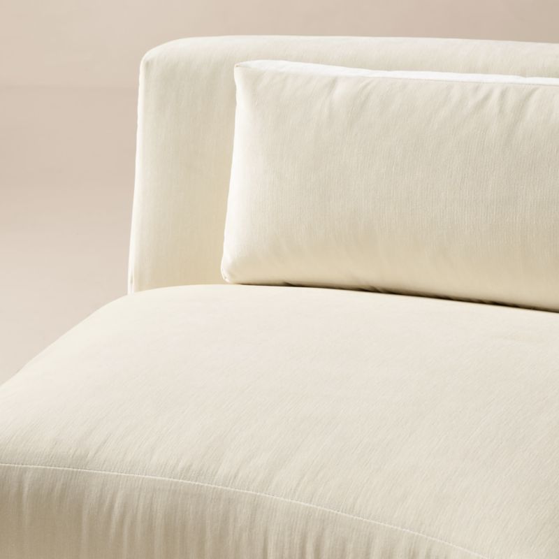 Sonora Curved Cream Performance Velvet Armless Chair - image 5 of 8