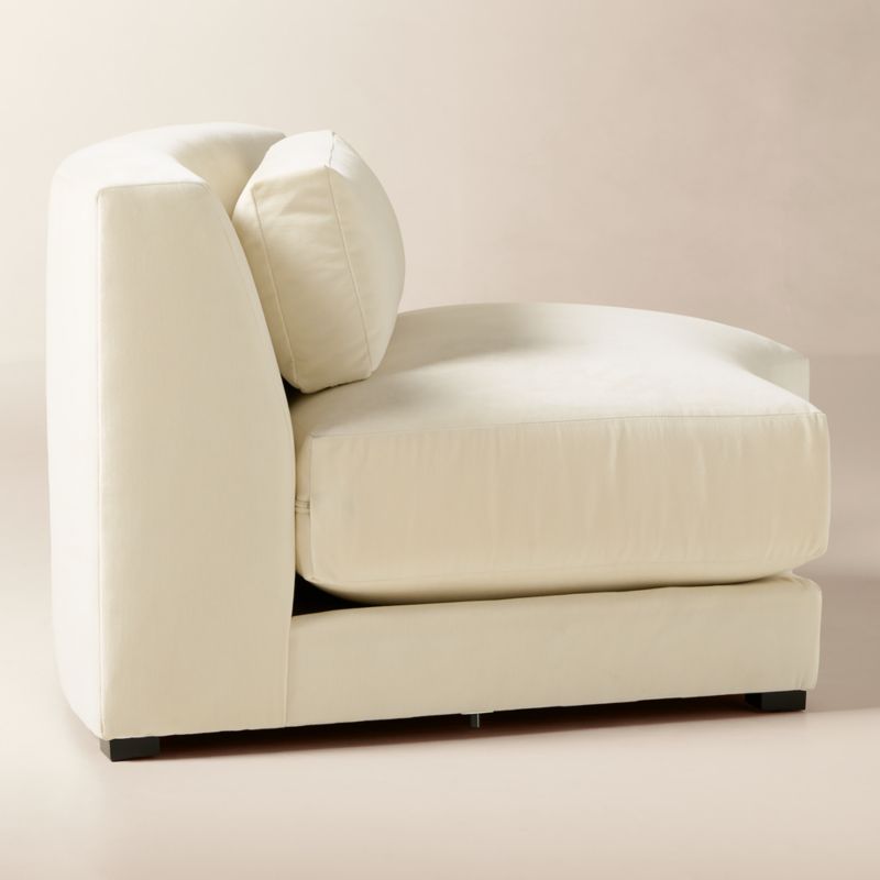 Sonora Curved Cream Performance Velvet Armless Chair - image 3 of 8