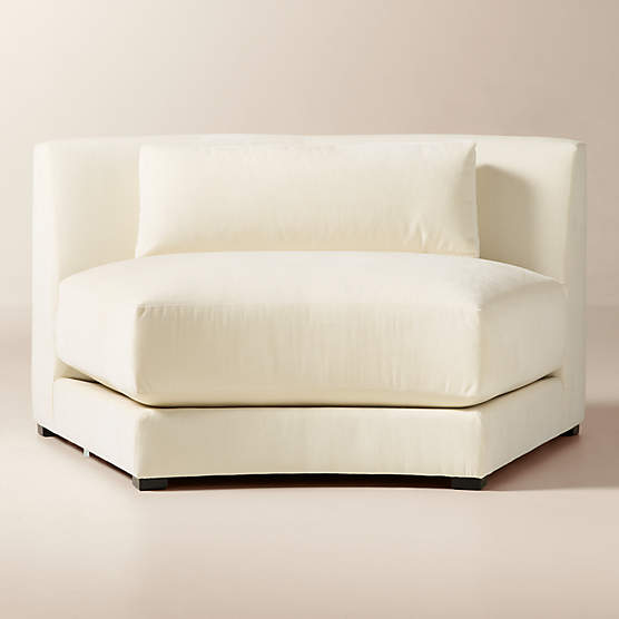 Sonora Curved Cream Performance Velvet Armless Chair