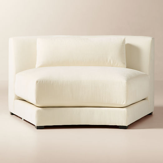 Sonora Curved Cream Performance Velvet Armless Chair