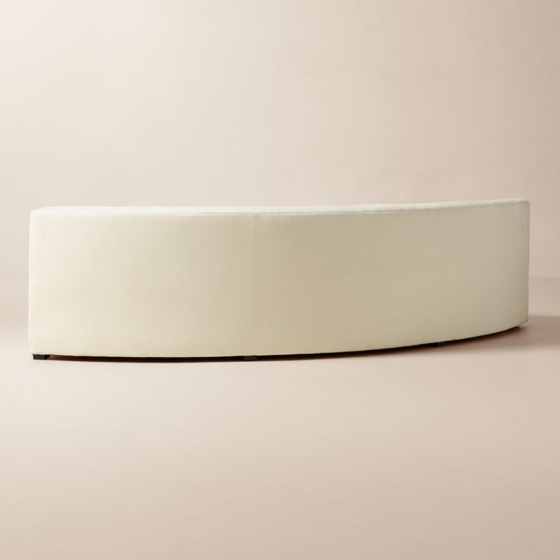 Sonora Curved Cream Performance Velvet Armless Sofa - image 4 of 8