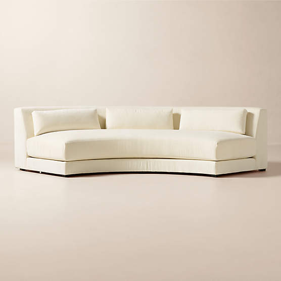 Sonora Curved Cream Performance Velvet Armless Sofa