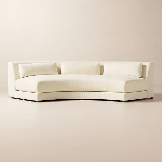 Sonora 119" Curved Cream Performance Velvet Armless Sofa
