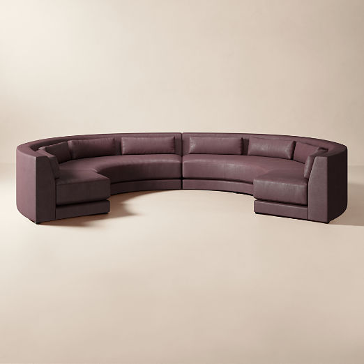 Sonora 4-Piece Modular Curved Leather Sectional
