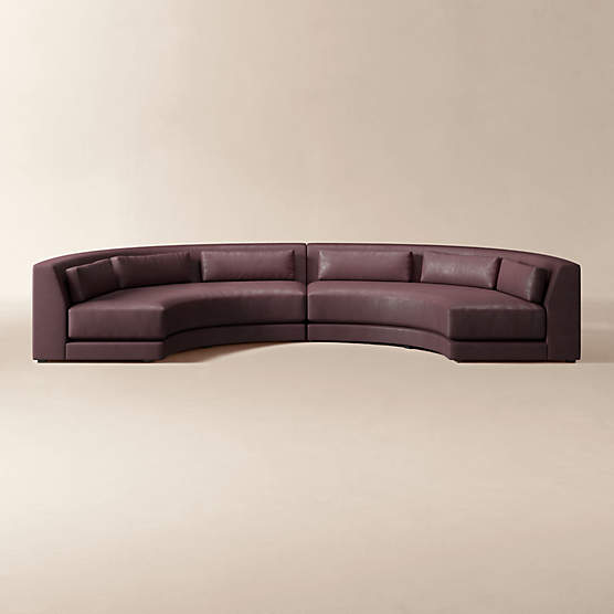 Sonora 2-Piece Large Modular Curved Leather Sectional