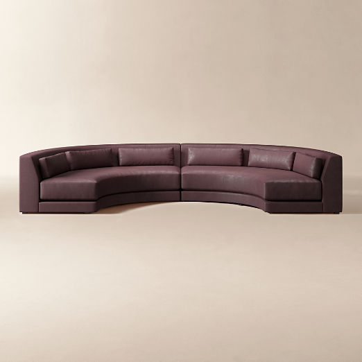 Sonora 2-Piece Large Modular Curved Leather Sectional