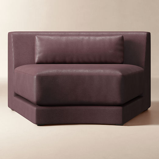 Sonora Curved Leather Armless Chair