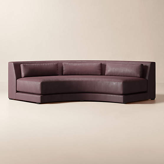 Sonora 119" Curved Leather Armless Sofa
