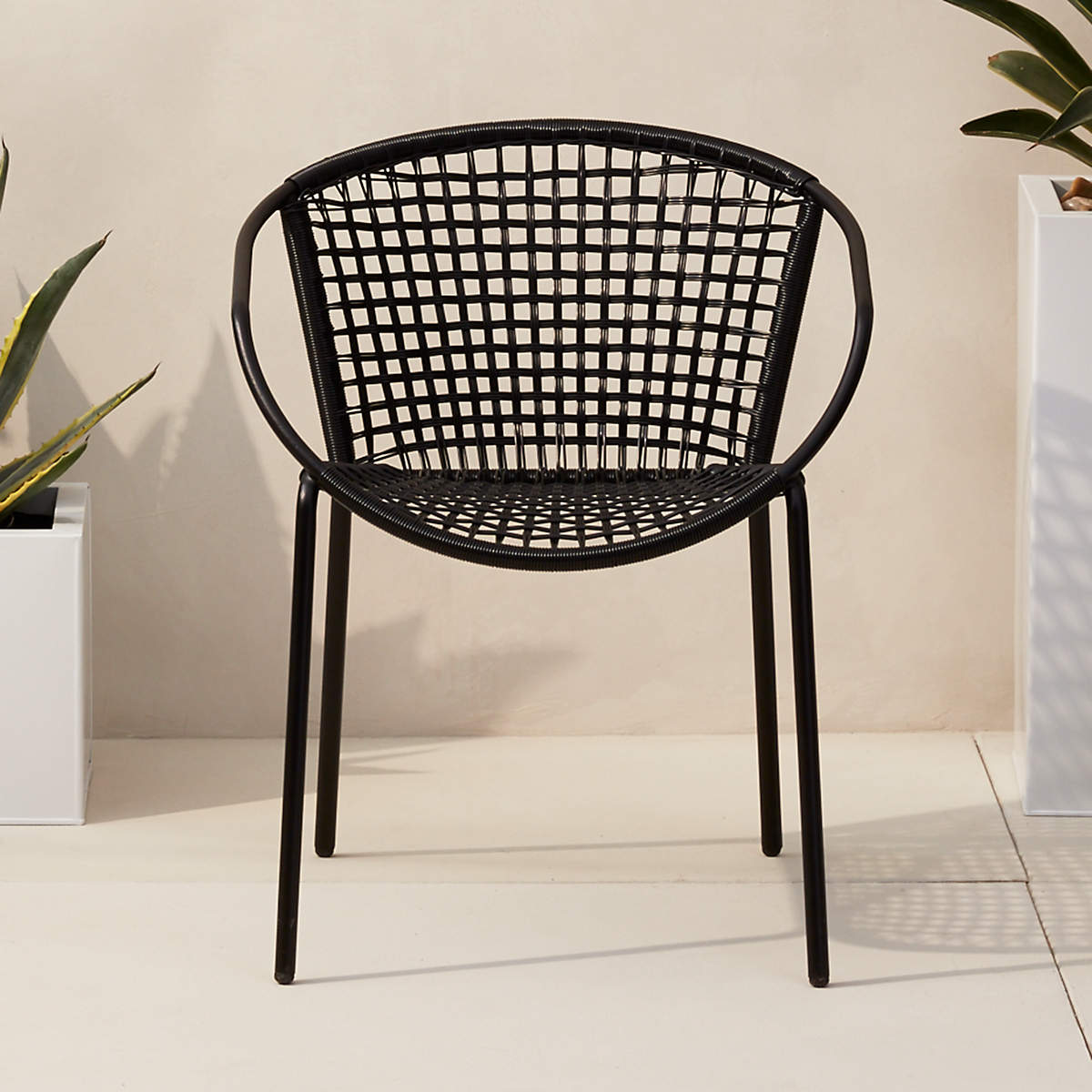 Sophia Black Outdoor Patio Dining Armchair