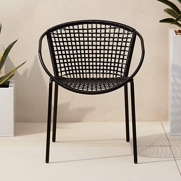 Sophia Black Outdoor Patio Dining Armchair Reviews CB2