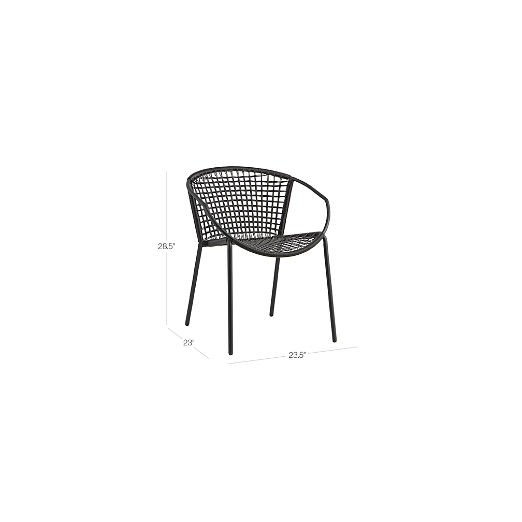 Sophia Black Outdoor Dining Armchair