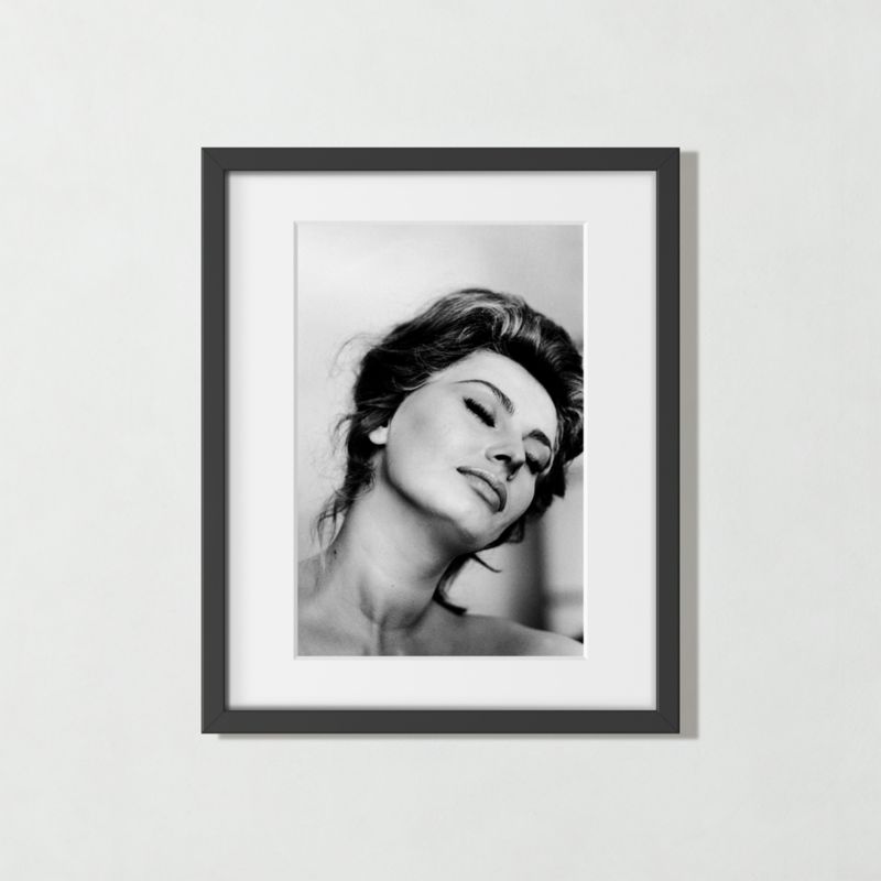 'Sophia Loren Relaxes, 1961' Photographic Print in Black Frame 17.75"x21.75" - image 0 of 7