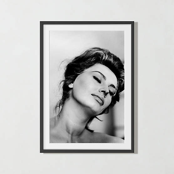 'Sophia Loren Relaxes, 1961' Photographic Print in Black Frame 27.75"x38.75"