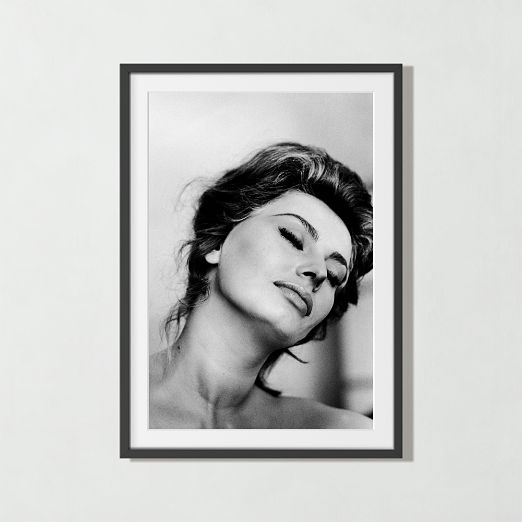 'Sophia Loren Relaxes, 1961' Photographic Print in Black Frame 27.75"x38.75"