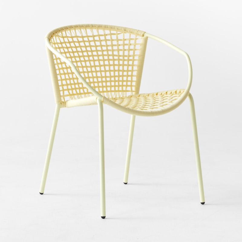 Sophia Yellow Woven Outdoor Dining Armchair - image 4 of 8